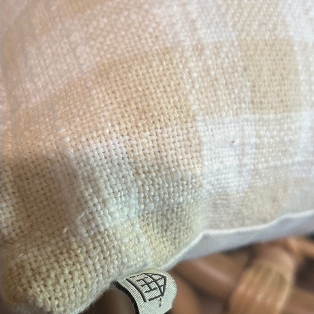 Hearth & Hand Cream and Tan Plaid Accent Pillow. 14” x 20” - Picture 3 of 6